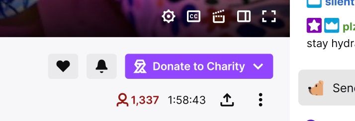 Bouton "Donate to Charity" sur Twitch