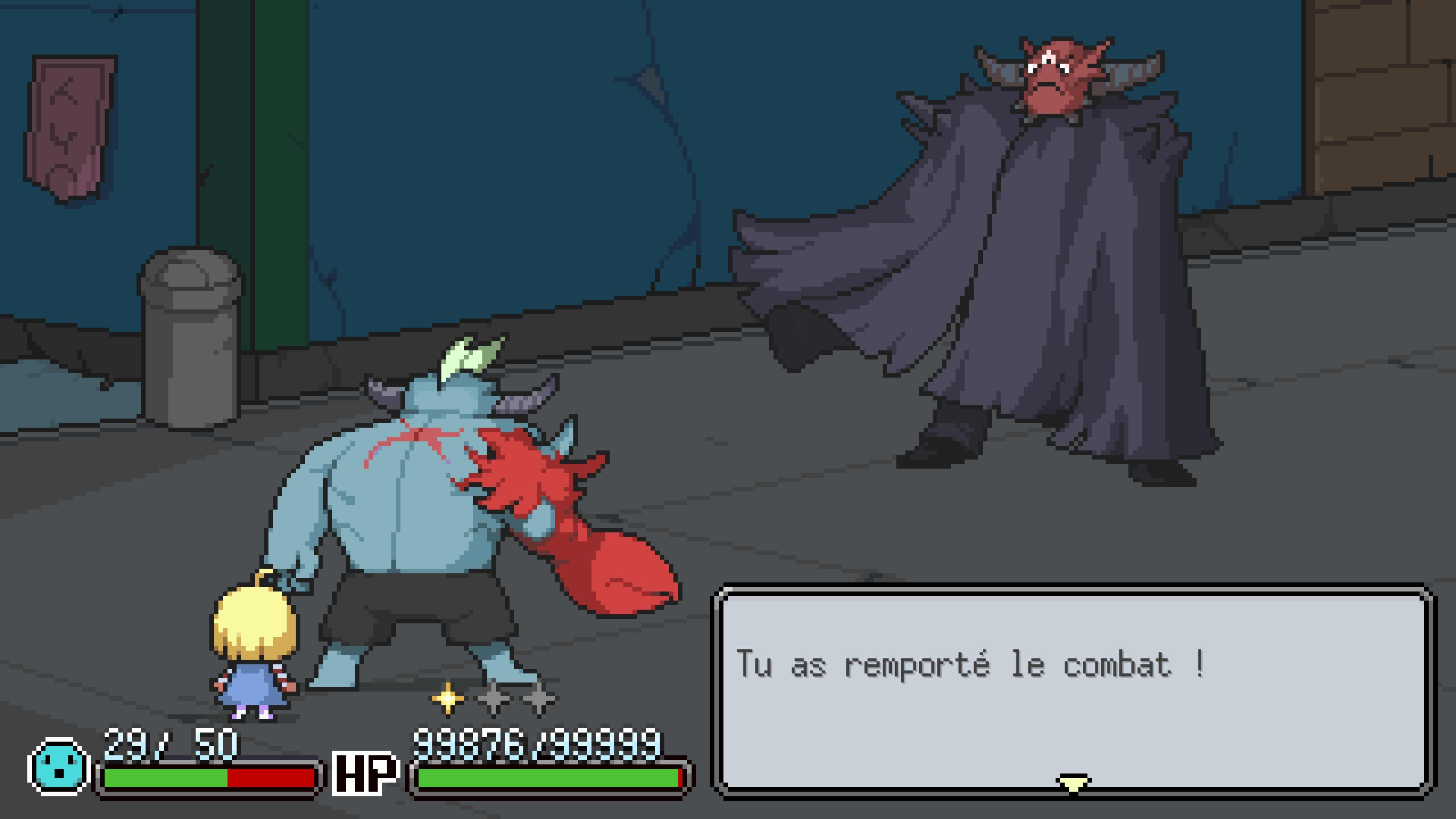 Combat entre Roy et un monstre dans Meg's Monster