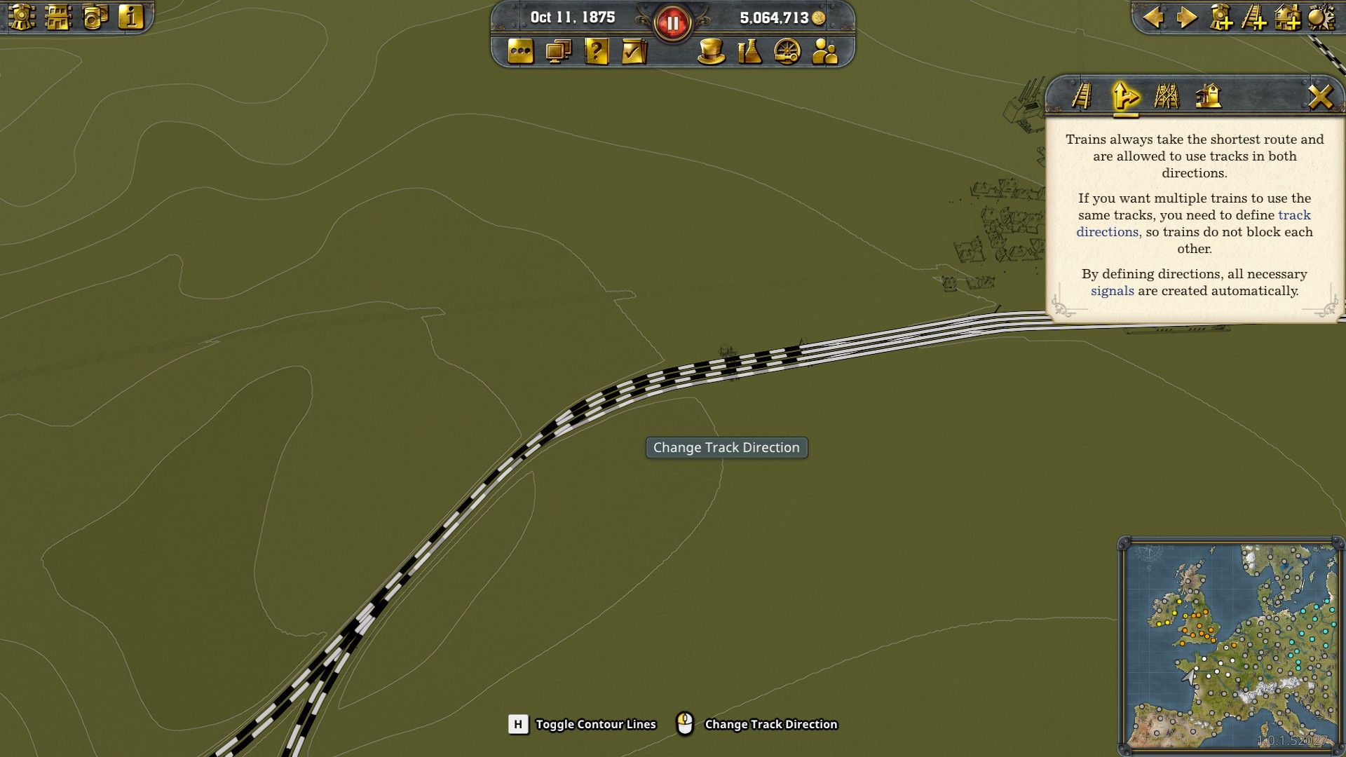 Railway Empire 2 : mode de planification de construction