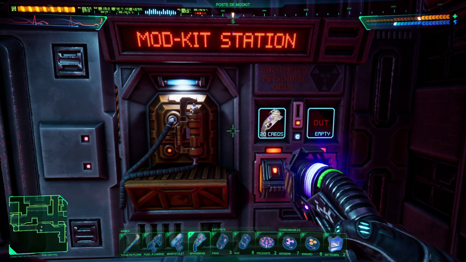 Station permettant de modifier ses armes dans System Shock