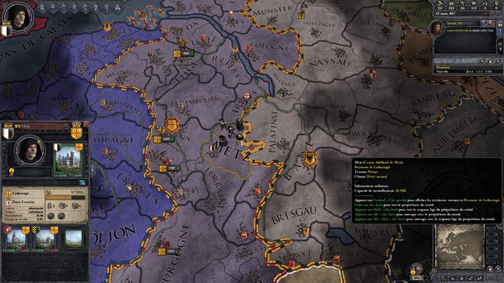 Crusader kings 2 Metz début