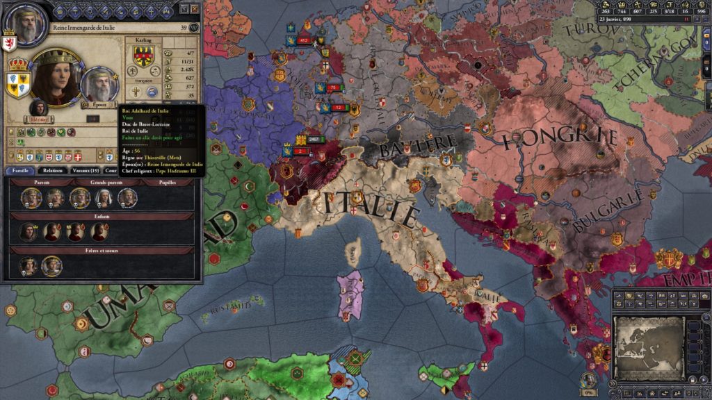 carnet de bord crusader kings 2 reine italie