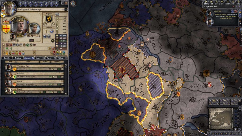 carnet de bord crusader kings 2 reginar 2 lotharingie