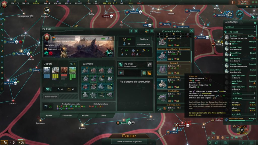 Stellaris Federations gestion des planètes