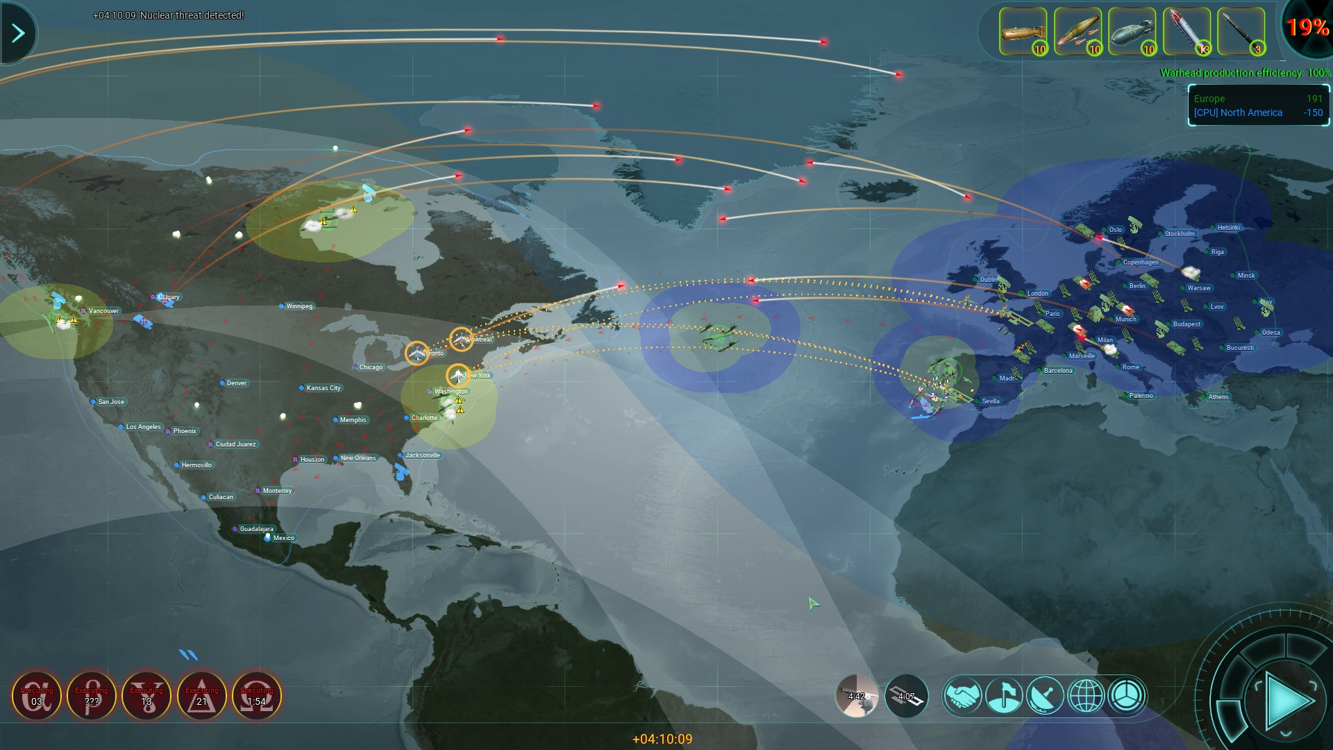 ICBM lancement missiles