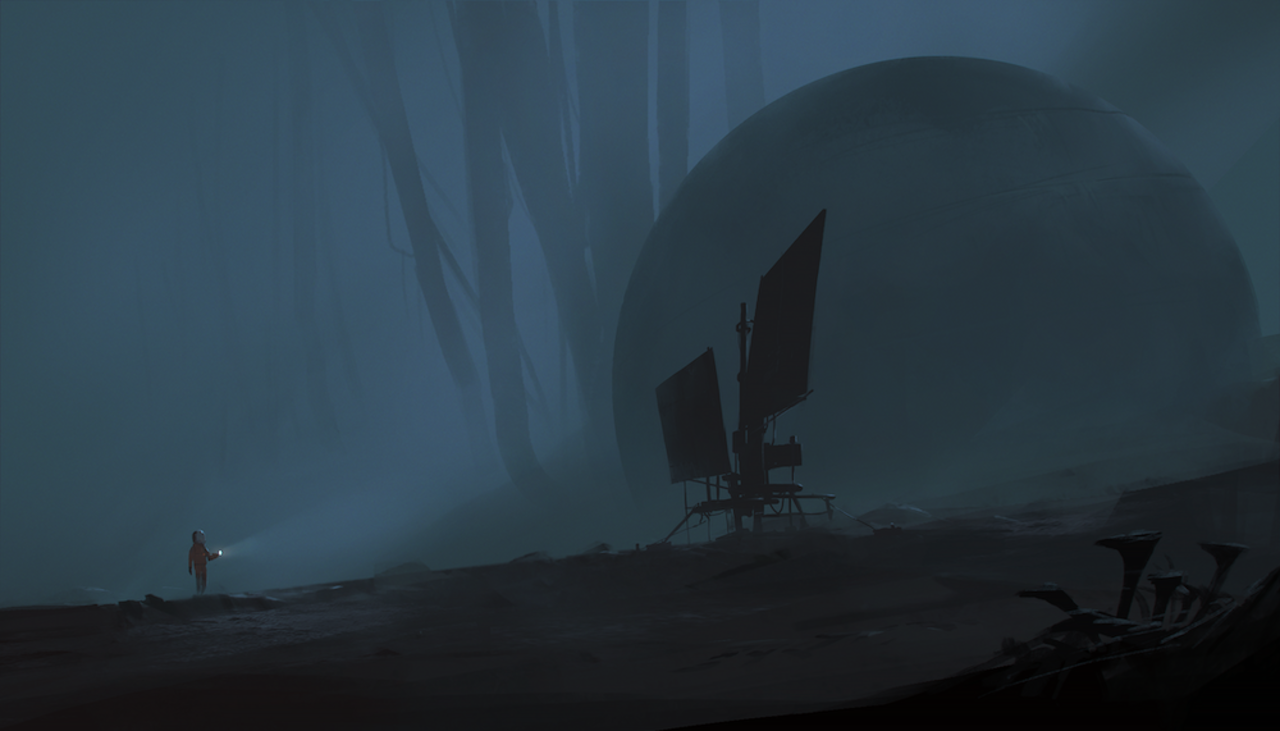 Artwork du nouveau jeu de Playdead, représentant un personnage dans un décor de science-fiction