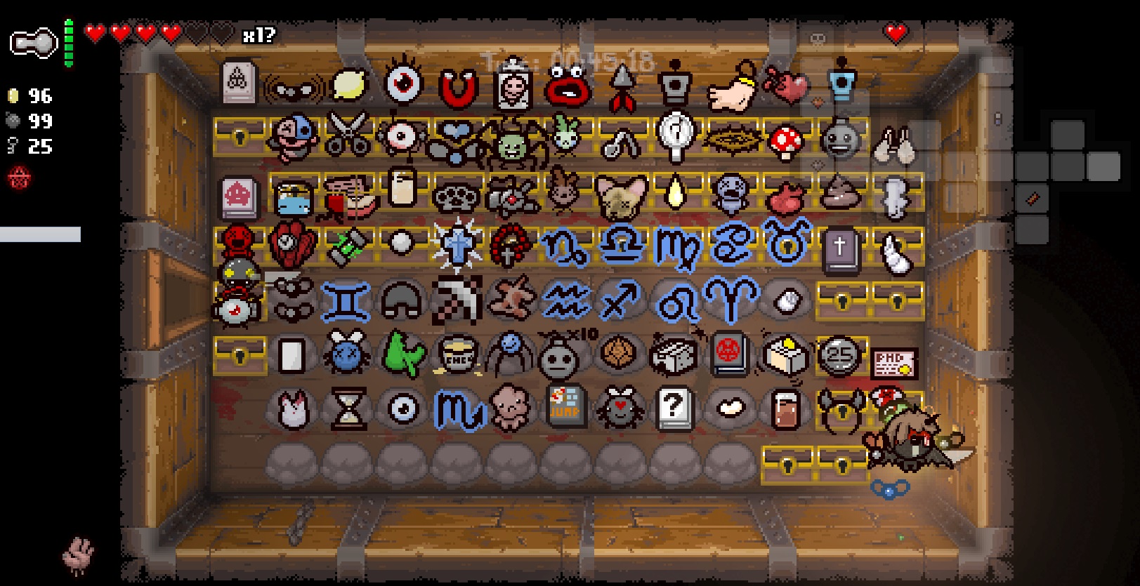 The binding of Isaac Rebirth : synergies d'apparition d'objet, encore une fois, il y en a partout