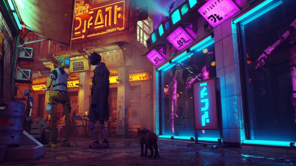 Stray cat cyberpunk